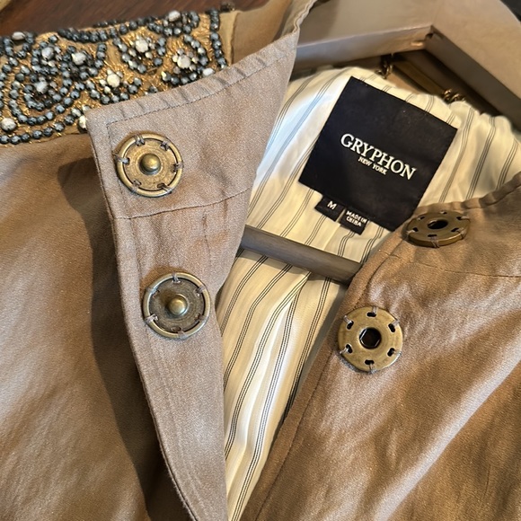 GRYPHON New York embellished crinkled linen jacket - Picture 4 of 7